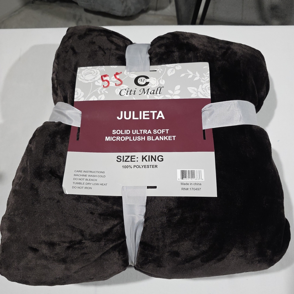 Solid Ultra Soft Microplush Blanket - King, Brown